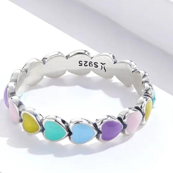 Rainbow Hearts Ring