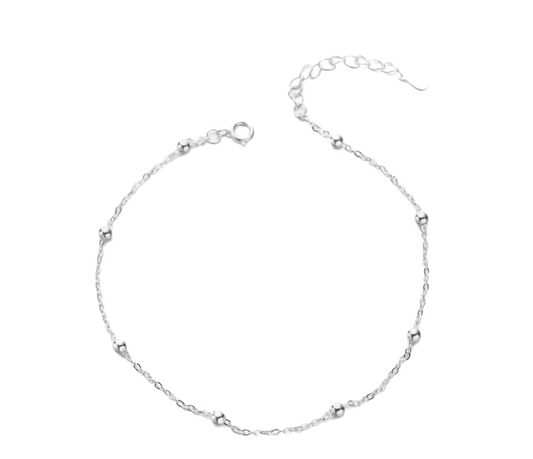 Silver Beads Anklet