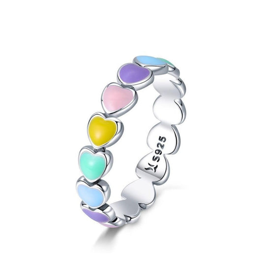 Rainbow Hearts Ring