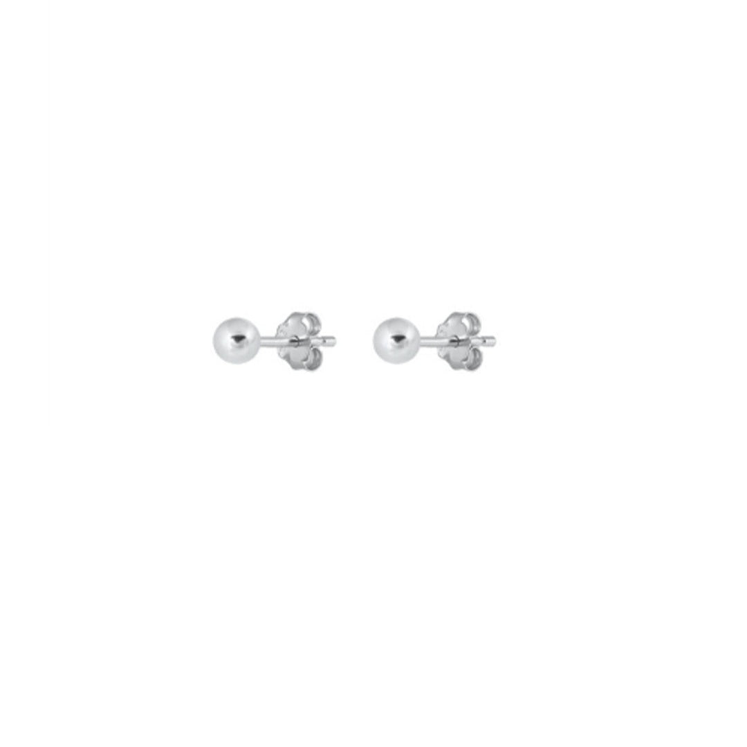 Silver Ball Earrings 4mm